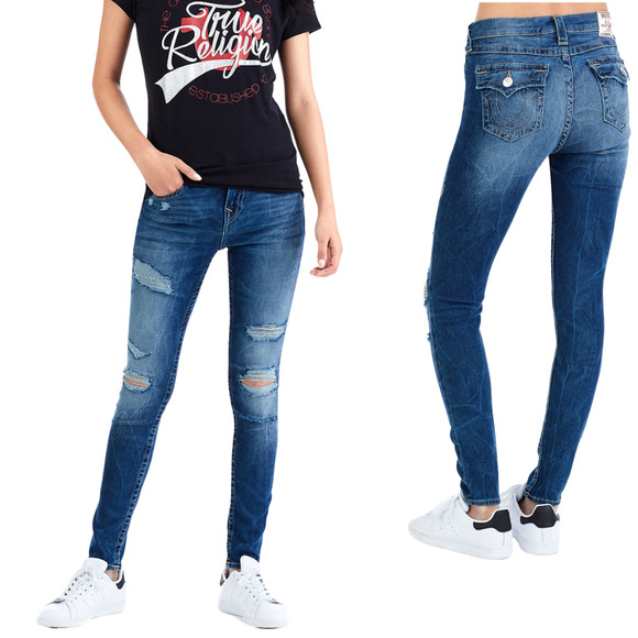 True Religion Denim - True Religion Hi Rise Super Skinny Earthworm Women's Distressed Jean Size 29